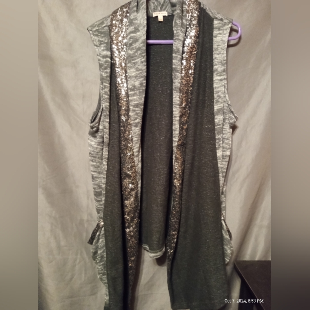 Juicy couture gray cardigan sleeveless vest